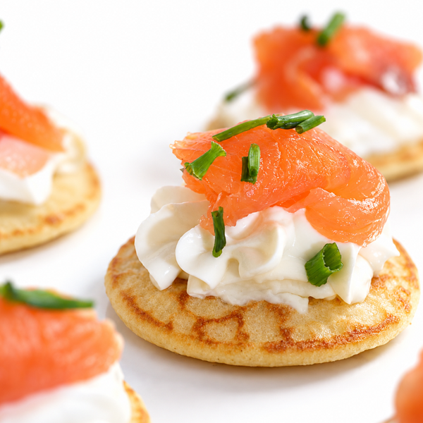 Bandeja Blinis de salmón