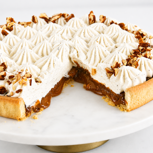 Tarta de Caramelo Salado, Chocolate y Vainilla