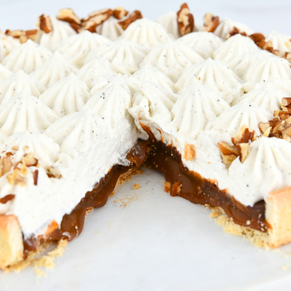 Tarta de Caramelo Salado, Chocolate y Vainilla