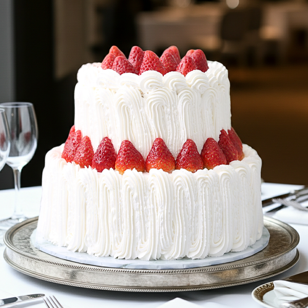 Tarta de dos pisos fresas con nata