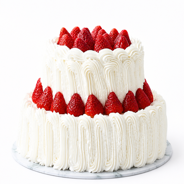 Tarta de dos pisos fresas con nata