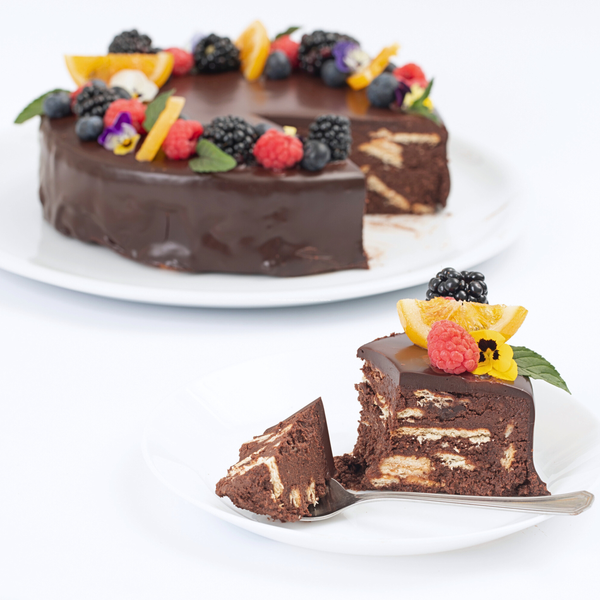Tarta de galletas con chocolate