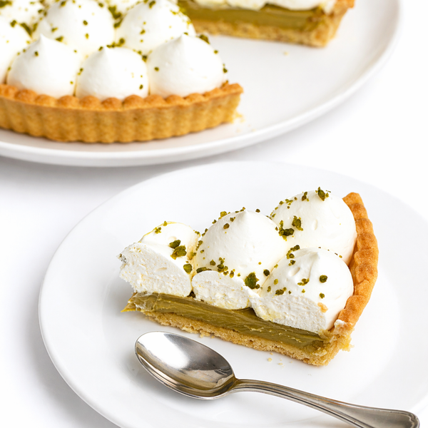 Tarta de pistacho y chocolate blanco