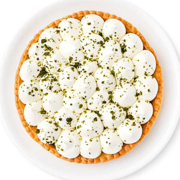 Tarta de pistacho y chocolate blanco