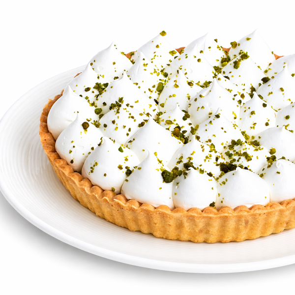 Tarta de pistacho y chocolate blanco