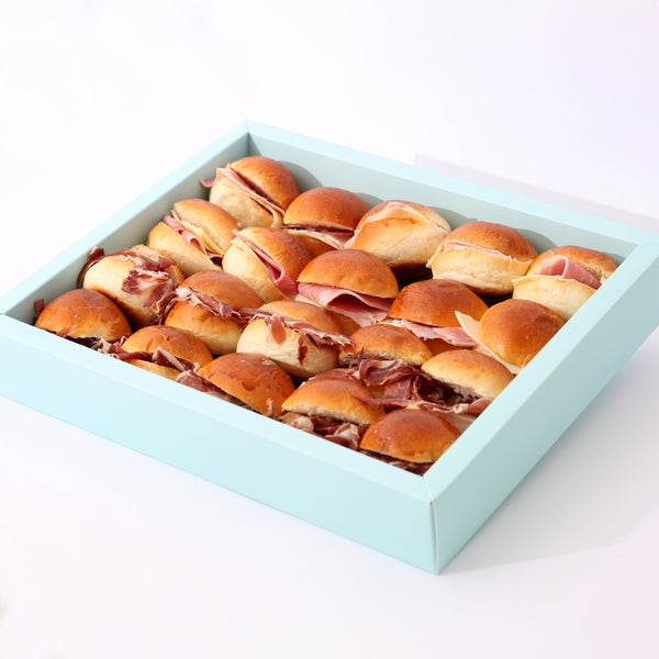 - Bandeja Medias noches de jamón ibérico y jamón y queso -